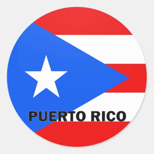 Puerto Rico Roundel quality Flag Classic Round Sticker