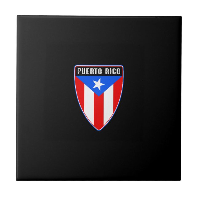 Puerto Rico Shield Ceramic Tile (Front)