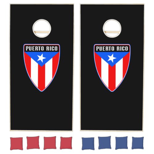 Puerto Rico Shield Cornhole Set
