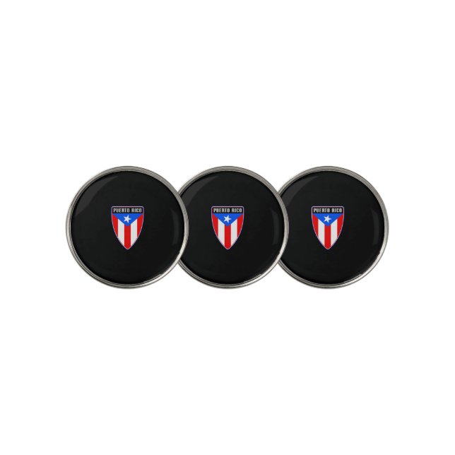 Puerto Rico Shield Golf Ball Marker (3 Up)