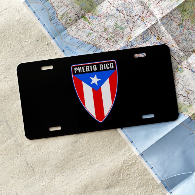 Puerto Rico Shield License Plate (In Situ)
