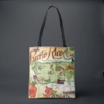 Puerto Rico Shoulder Tote Bag<br><div class="desc">A vintage illustrated postcard map of Puerto Rico repurposed!</div>