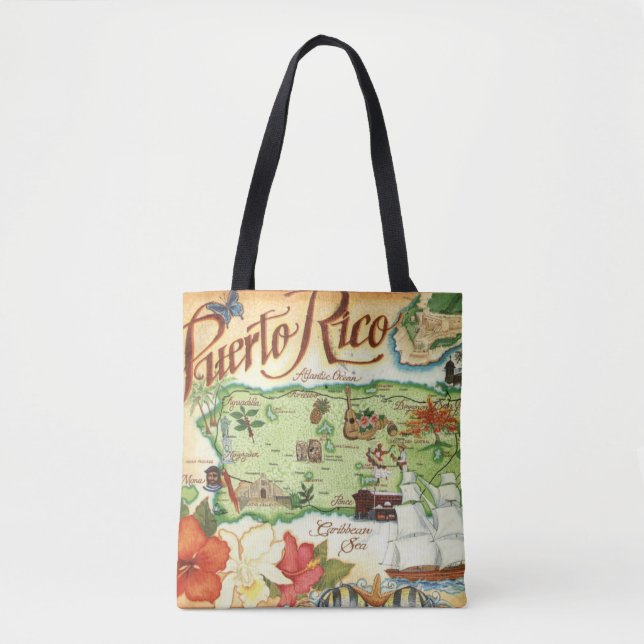 Puerto Rico Shoulder Tote Bag (Front)