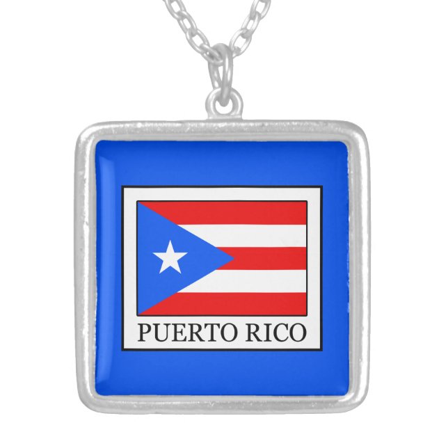 Puerto Rico Silver Plated Necklace (Front)