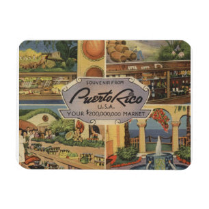 Puerto Rico Souvenir 1950s Vintage Inspired Magnet