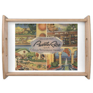 Puerto Rico Souvenir 1950s Vintage Inspired Serving Tray