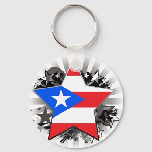 Puerto Rico Star Keychain