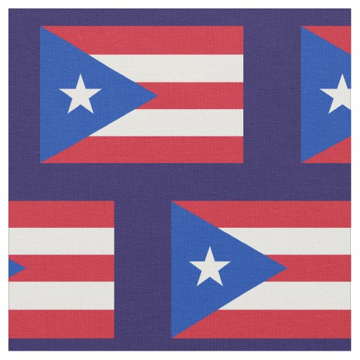 Puerto Rico State Flag Blue Background Fabric