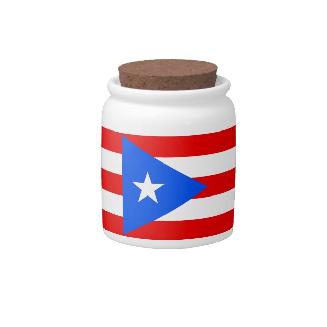 Puerto Rico State Flag Candy Jar (Front)