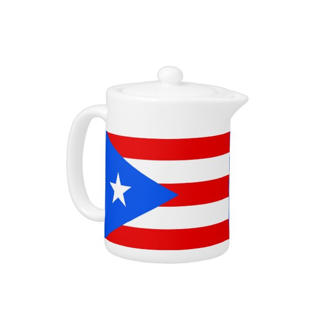 Puerto Rico State Flag Teapot (Left)
