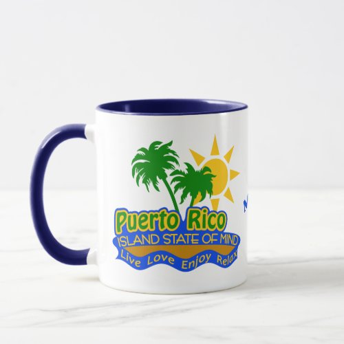 Puerto Rico State of Mind custom name mugs