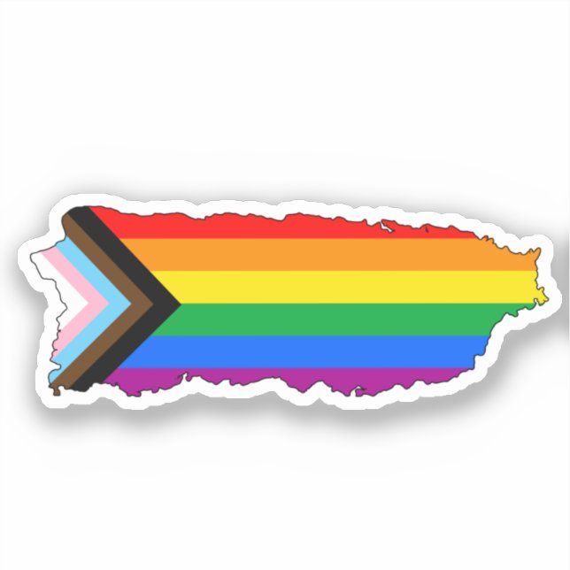Puerto Rico State Pride LGBTQ Progress Pride Sticker (Front)