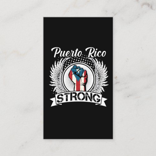 Puerto Rico Strong Flag Proud Boricua Citizen Business Card