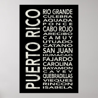 Puerto Rico Subway Art Bus Scroll Poster