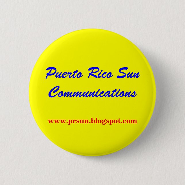 Puerto Rico Sun Communications Button (Front)