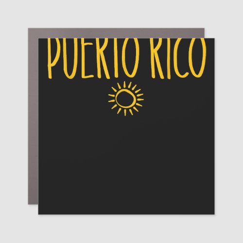 Puerto Rico Sun Drawing Handwritten Text Amber Pri Car Magnet