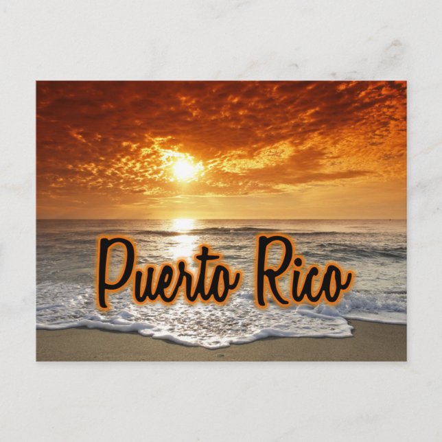 Puerto Rico sunset Postcard (Front)