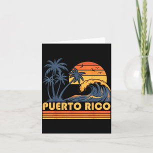 Puerto rico sunset retro vintage beach vacation  card