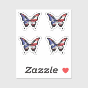 Puerto Rico Swallowtail Butterfly Flag Sticker