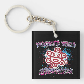 Puerto Rico Taíno Street Art Graffiti Keychain
