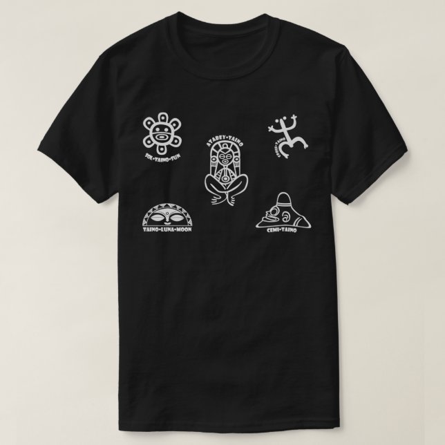 Puerto Rico Tainos Coqui Cemi Atabey Taino Sun Moo T-Shirt (Design Front)