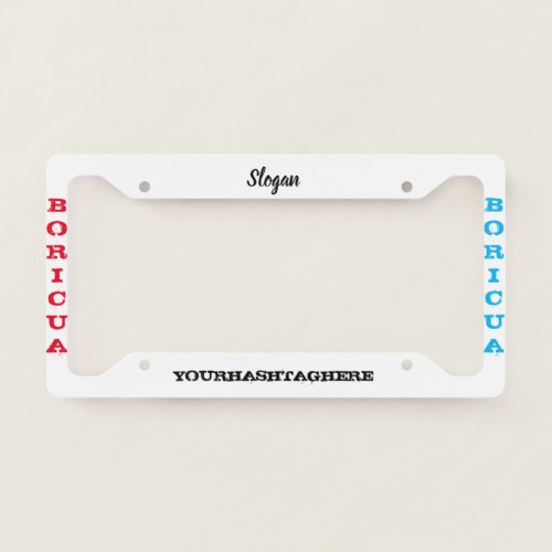Puerto Rico Themed Blue Red White License Plate Frame