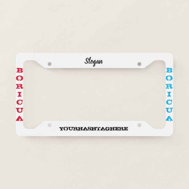 Puerto Rico Themed Blue Red White License Plate Frame (Front)