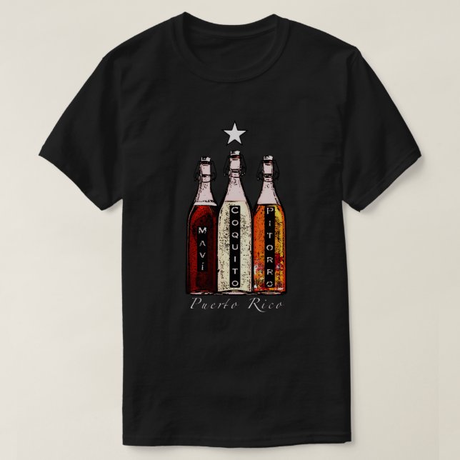 Puerto Rico Traditional Drinks  T-Shirt (Design Front)