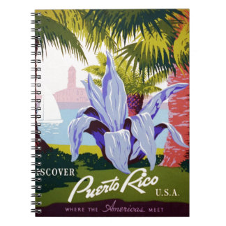 Puerto Rico U.S.A., WPA Tourism and parks poster Notebook