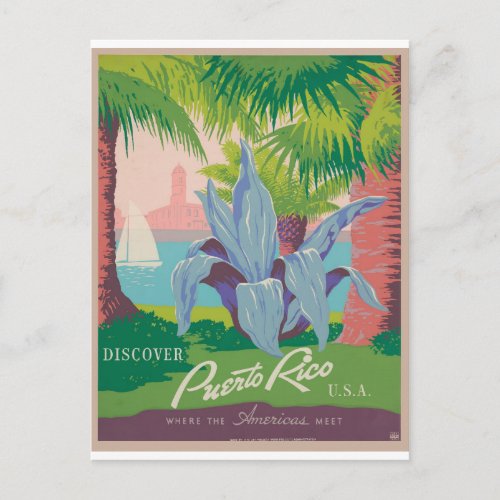Puerto Rico USA Vintage Travel Postcard