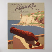 Puerto Rico USA Vintage Travel Poster Art Print