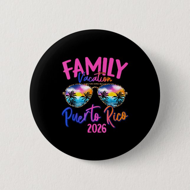 Puerto Rico Vacation 2026 Souvenir Matching Family Button (Front)
