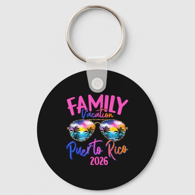 Puerto Rico Vacation 2026 Souvenir Matching Family Keychain (Front)