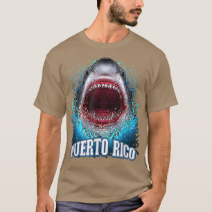 Puerto Rico Vacation Great White Shark Beach Trip T-Shirt