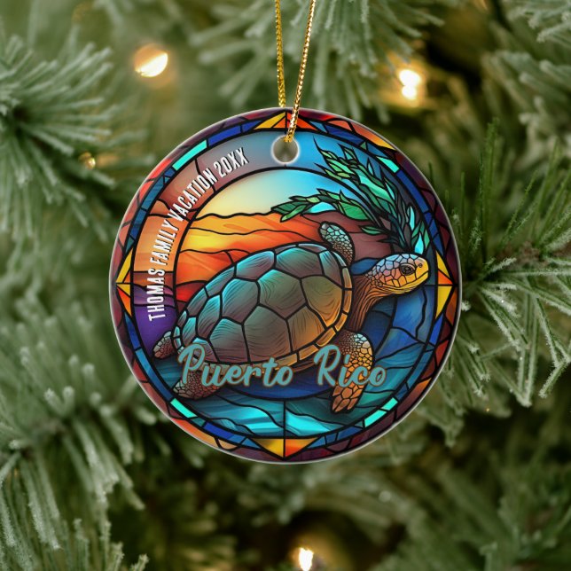 Puerto Rico Vacation Souvenir  Ceramic Ornament (Tree)