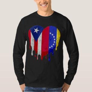 Puerto Rico Venezuela Flag Heart Grown Patriot Cou T-Shirt