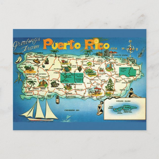 Puerto Rico Vieques Islands Postcard (Front)