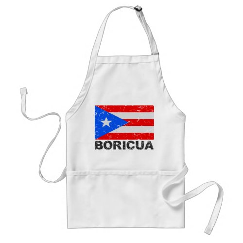 Puerto Rico Vintage Flag Boricua Adult Apron