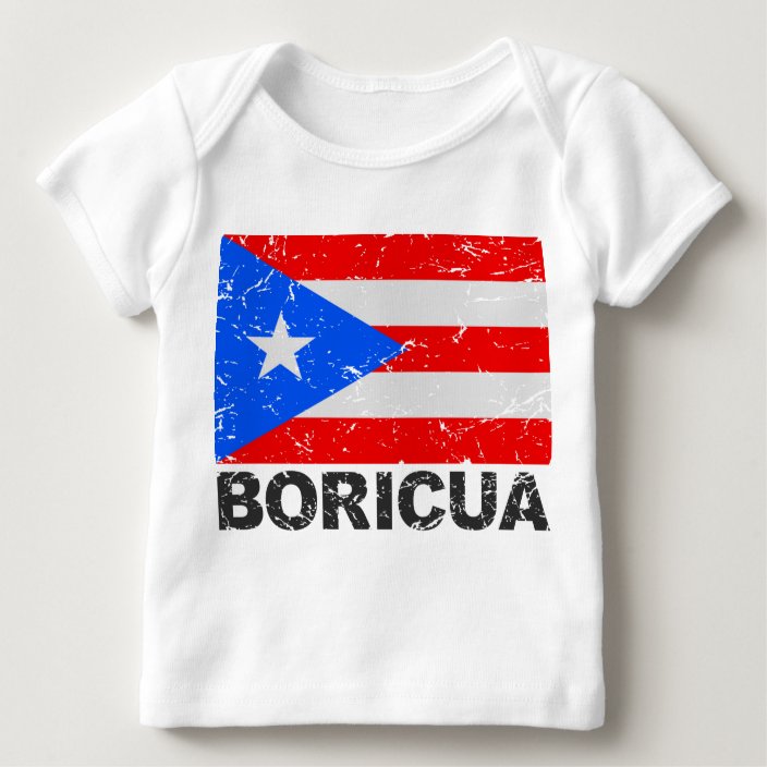 Puerto Rico Vintage Flag Boricua Baby T Shirt Zazzle Com