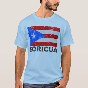 Puerto Rico Vintage Flag Boricua T-shirt by allworldtees at Zazzle