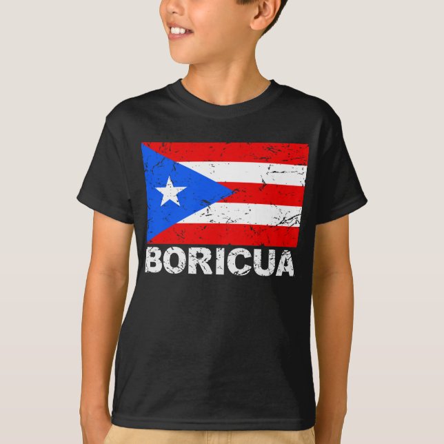 Puerto Rico Vintage Flag Boricua T-Shirt (Front)