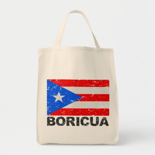 Puerto Rico Vintage Flag Boricua Tote Bag