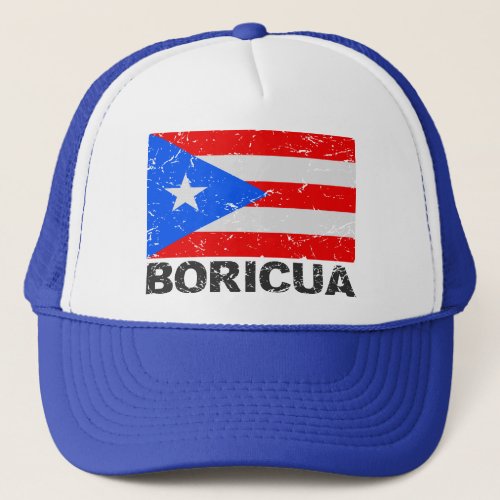 Puerto Rico Vintage Flag Boricua Trucker Hat