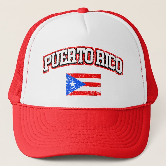 Puerto Rico Vintage Flag Trucker Hat (Front)
