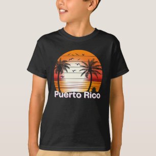 Puerto Rico Vintage Palm Trees Summer Beach T-Shirt