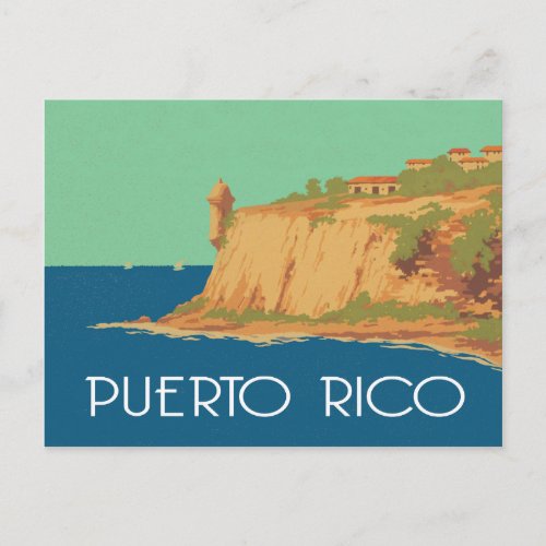 Puerto Rico vintage scene Postcard