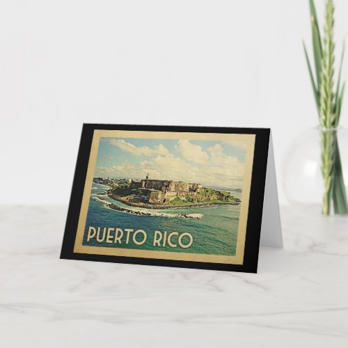 Puerto Rico Vintage Travel Card