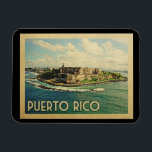 Puerto Rico Vintage Travel Magnet<br><div class="desc">Puerto Rico design in Vintage Travel style featuring San Juan in all its beautiful ocean wonder.</div>