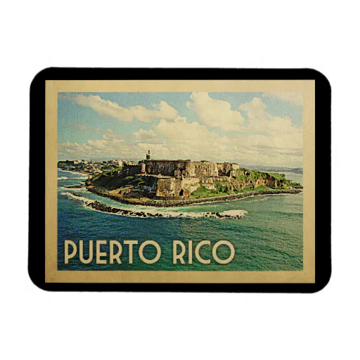 Puerto Rico Vintage Travel Magnet