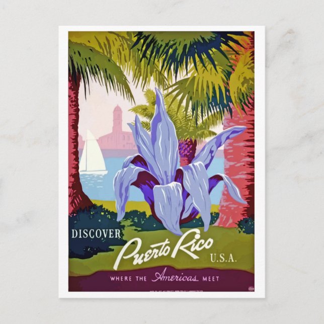 Puerto Rico, vintage travel postcard (Front)